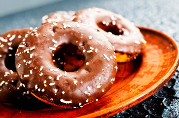 Chocolate cookies rings. Biscuit rings.