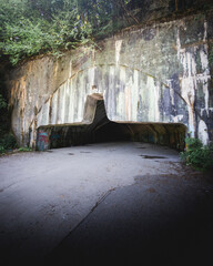 Air base Željava in croatia, military lost place, airplane bunker for yugoslavia airplanes, old army bunker with airfield from the cold war