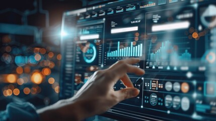 Data analysis for business success. Intelligence and business analytics. Business team analyzing sale report with key performance indicators (KPI) dashboard.