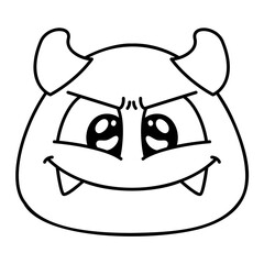 Evil Face Emoji Line