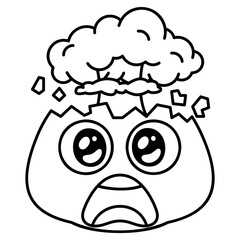 Exploding Face Emoji Line