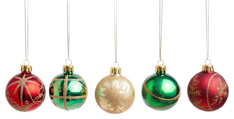 Obraz premium PNG Colorful Christmas tree ornaments
