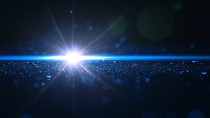 Obraz premium lense flare effect on blue background