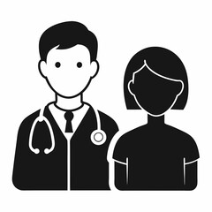 Fototapeta premium Doctor Black silhouette