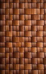 Fototapeta premium Close-up of woven wooden texture with natural brown tones.