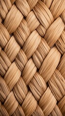 Close-up texture of woven natural wicker, displaying a pattern of interlaced strands.