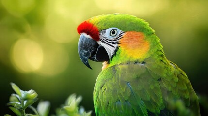 a beautiful parrot closeup photo