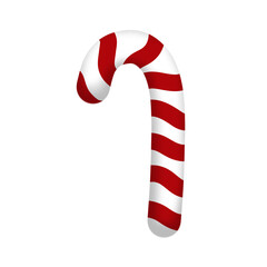 Red candy cane raster illustration