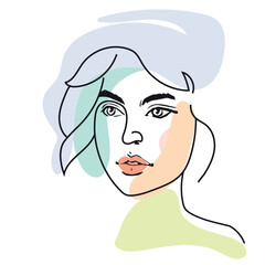 Line drawing woman . Modern Minimalist Style. Vector Illustration For Posters, t-shirts prints