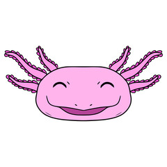 axolotl illustration hand drawn isolated vector
