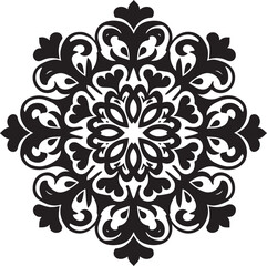 Elegant Floral Ornament, Flower mandala Stencil doodles sketch art illustration, Outline, Oriental, Decorative pattern seamless silhouette design white background