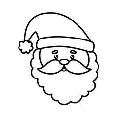 Cartoon Santa Claus outline raster illustration