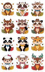 Fototapeta premium set of funny animals