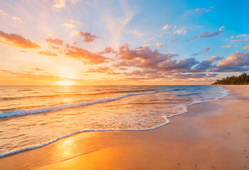 Golden Rays of Sunrise on Serene Ocean Waves