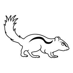 Chipmunk Side View Outline