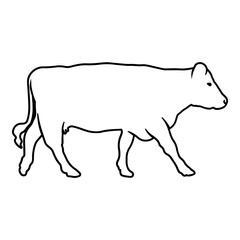 Cow  Side View Outline