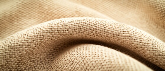 Close-up of textured beige fabric with a subtle weave.
