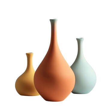 PNG Elegant minimalist ceramic vase set