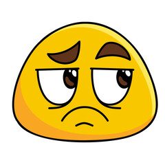 Boring Face Emoji Filled Line