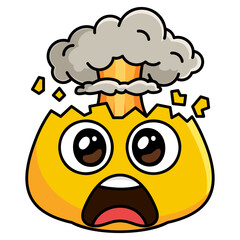 Exploding Face Emoji Filled Line