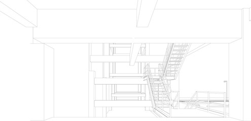 3D illustration of industrial project