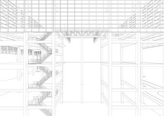 3D illustration of industrial project