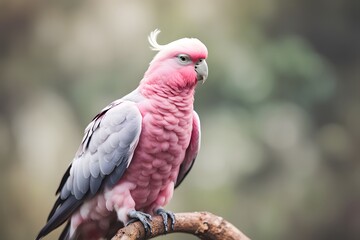 Obraz premium Galah bird blurry nature background, Ai Generated