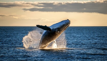 Fototapeta premium ballena saltando en el mar
