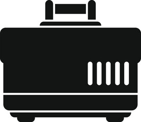 Black silhouette of a portable power generator, a reliable source of backup electricity for emergencies or outdoor activities