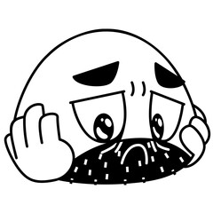 Depression Face Emoji Black fill Color