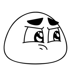 Disappointed Face Emoji Black fill Color