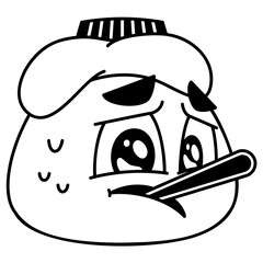 Pained Face Emoji Black fill Color