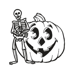 Ghost Halloween Vector | Spooky Black and White Clipart for Halloween Designs