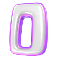 Obraz premium Font O Purple And White 3D Rendering