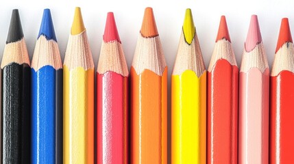 Fototapeta premium many pencils with the tips facing upwards