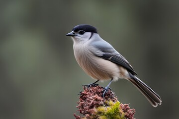 Obraz premium Canada jay bird blurry nature background, Ai Generated