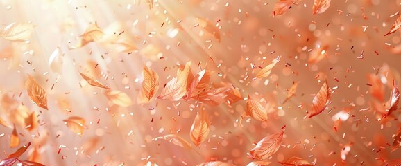 Autumn Leaves Falling in Sunbeams