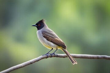 Fototapeta premium Bulbul bird blurry nature background, Ai Generated