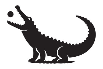 Crocodile silhouette vector illustration