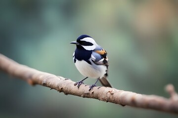 Obraz premium Batis bird blurry nature background, Ai Generated