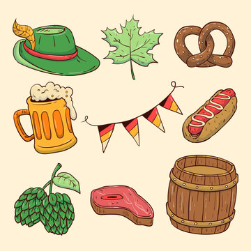 Set of Oktoberfest element vector