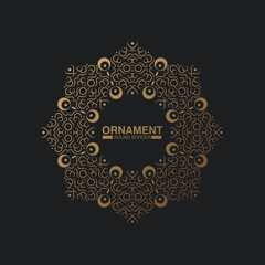 Luxury Gold round floral frame design