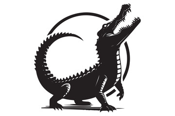 Crocodile silhouette vector illustration