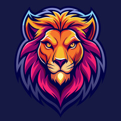 Download Creative Lion Head Mascot Logo Vector In Vibrant Colors Svg File For Design.