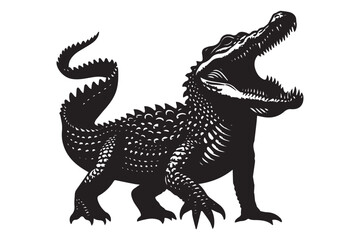 Crocodile silhouette vector illustration