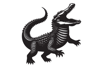 Crocodile silhouette vector illustration