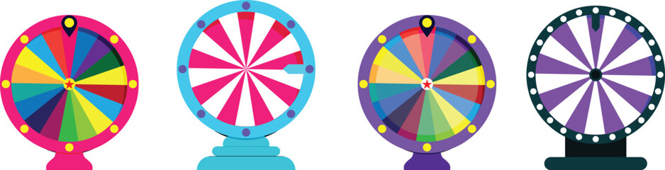 Obraz premium fortune wheel in modern style. Isolated flat vector illustration. Success vector concept illustration. Gambling fortune chance. vector set eps10