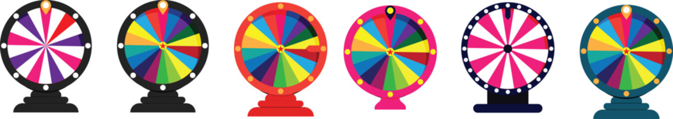 Obraz premium fortune wheel in modern style. Isolated flat vector illustration. Success vector concept illustration. Gambling fortune chance. vector set eps10