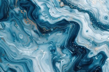 Fototapeta premium Abstract Blue and Gold Marble Swirls