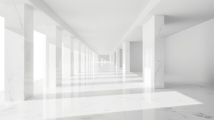 Empty space in white architecture